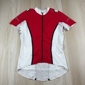 Gore Bikewear Cycling Full Zip Jersey Red White Womens Size M Medium